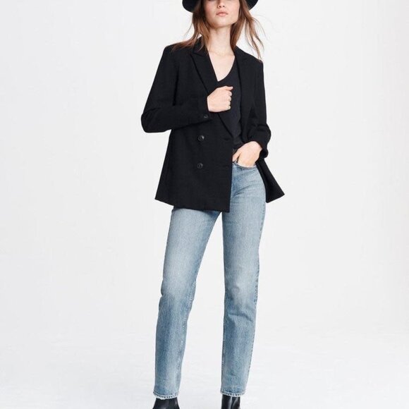 Rag & Bone Timeless Black Double-Breasted "Nyx" Blazer - Picture 2 of 7